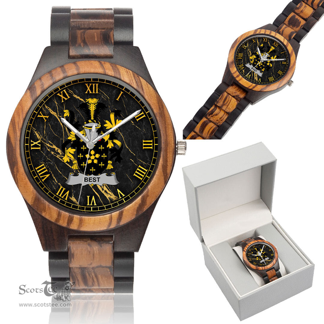 Irish Best Irish Family Crest Indian Ebony Wooden Watch Irish Wooden Watch