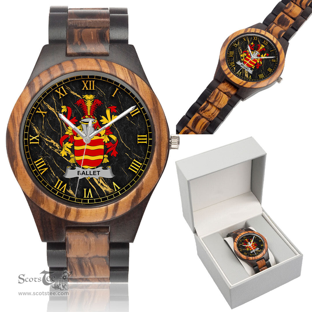 Irish Ballet Irish Family Crest Indian Ebony Wooden Watch Irish Wooden Watch
