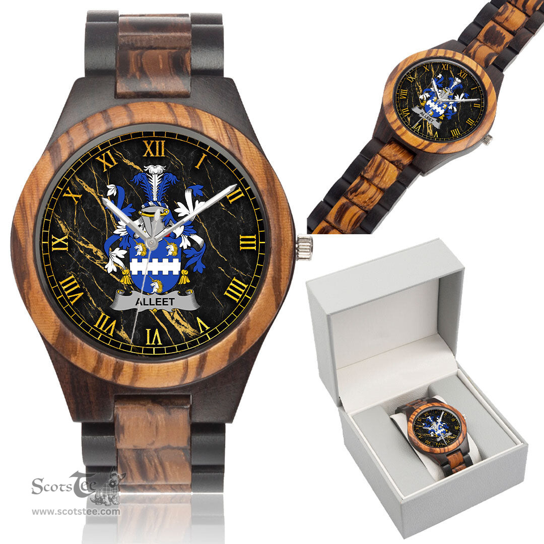 Irish Alleet Irish Family Crest Indian Ebony Wooden Watch Irish Wooden Watch