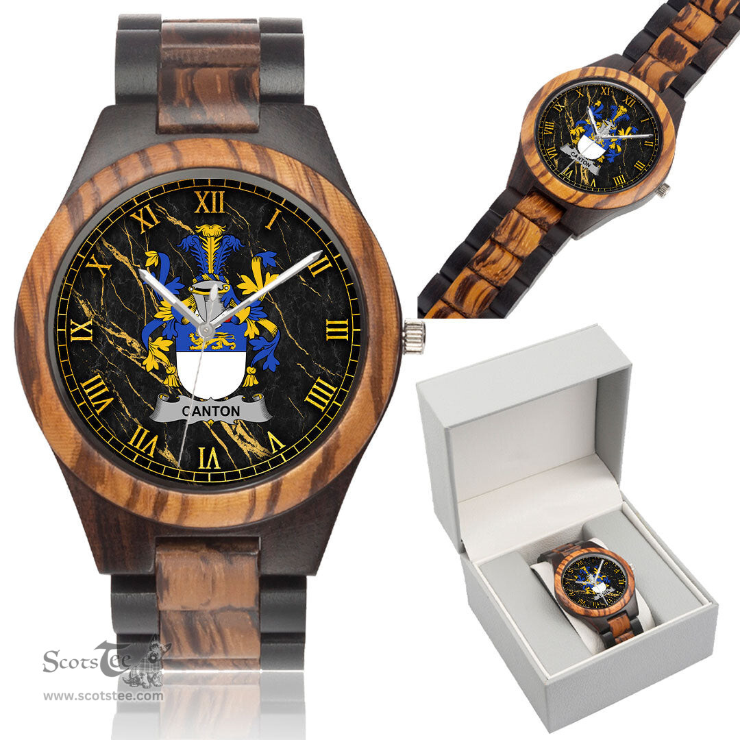 Irish Canton Irish Family Crest Indian Ebony Wooden Watch Irish Wooden Watch