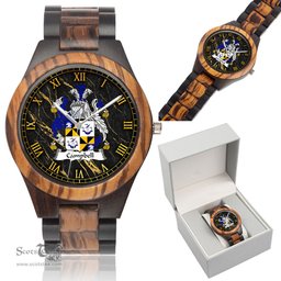 Irish Campbell Irish Family Crest Indian Ebony Wooden Watch Irish Wooden Watch