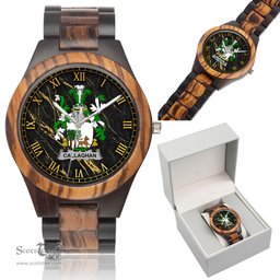 Irish Callaghan or O Callaghan Irish Family Crest Indian Ebony Wooden Watch Irish Wooden Watch