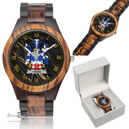 Irish Douse or Dowse Irish Family Crest Indian Ebony Wooden Watch Irish Wooden Watch