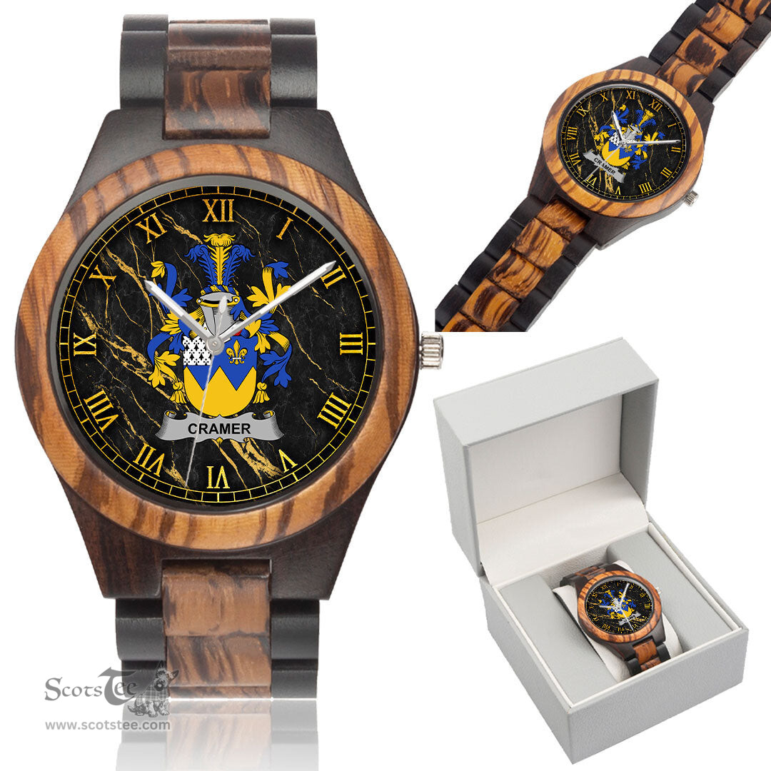 Irish Cramer Irish Family Crest Indian Ebony Wooden Watch Irish Wooden Watch