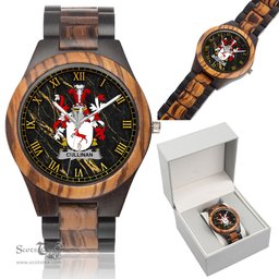 Irish Cullinan or O Cullinane Irish Family Crest Indian Ebony Wooden Watch Irish Wooden Watch