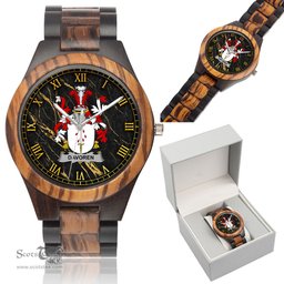 Irish Davoren or O Davoren Irish Family Crest Indian Ebony Wooden Watch Irish Wooden Watch