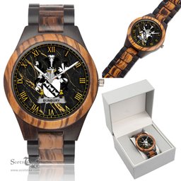 Irish Bunbury Irish Family Crest Indian Ebony Wooden Watch Irish Wooden Watch
