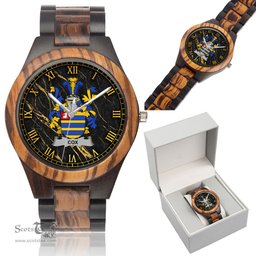 Irish Cox Irish Family Crest Indian Ebony Wooden Watch Irish Wooden Watch
