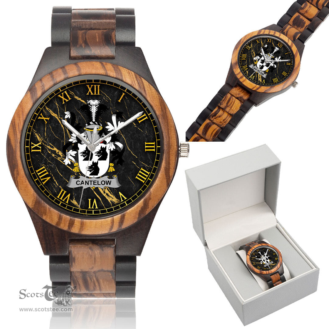 Irish Cantelow e Irish Family Crest Indian Ebony Wooden Watch Irish Wooden Watch