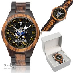 Irish Drisdale Irish Family Crest Indian Ebony Wooden Watch Irish Wooden Watch