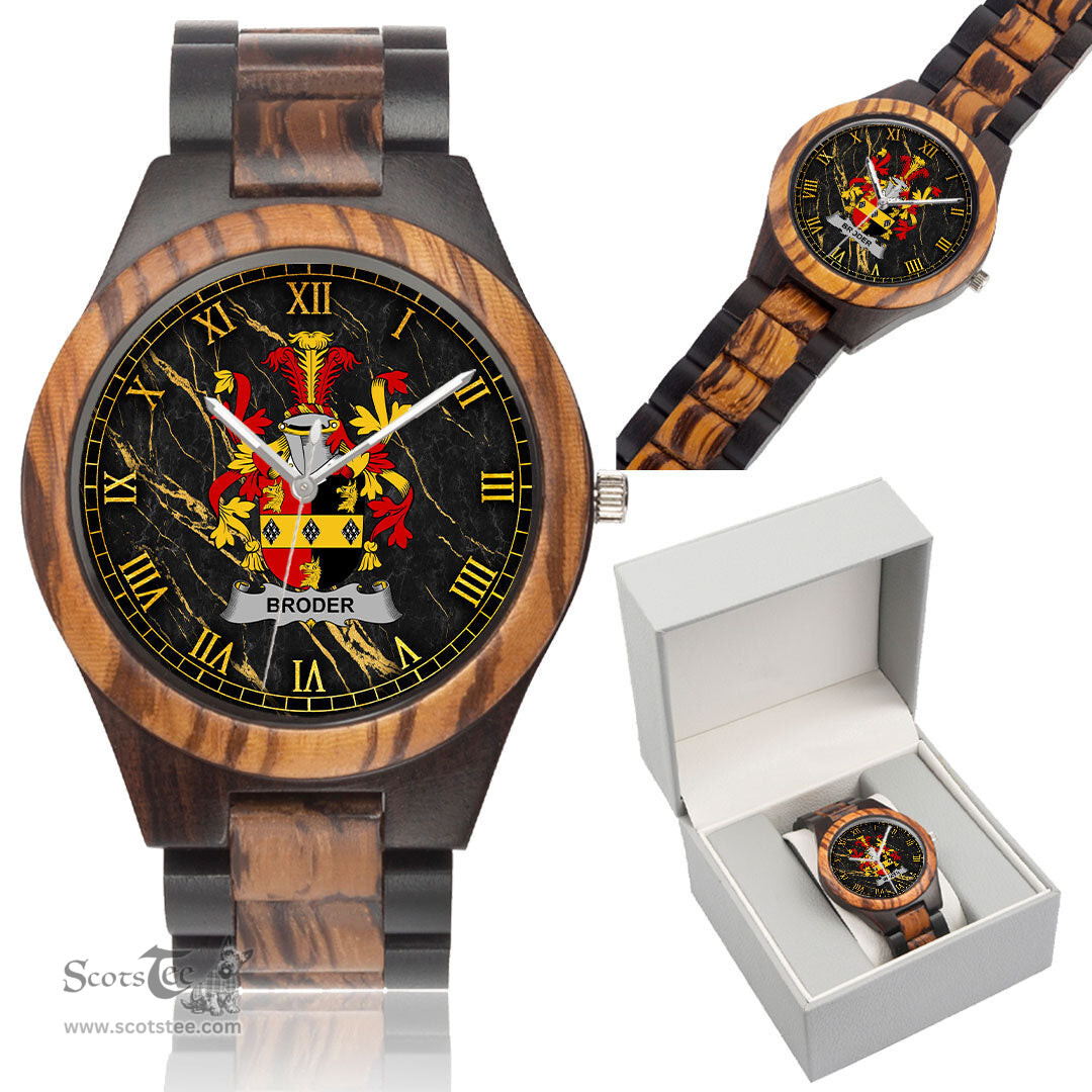 Irish Broder or O Broder Irish Family Crest Indian Ebony Wooden Watch Irish Wooden Watch
