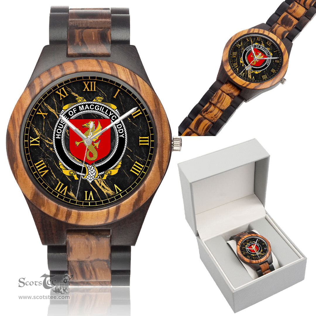 Irish House of MACGILLYCUDDY Irish Family Crest Indian Ebony Wooden Watch Irish Wooden Watch