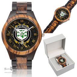 Irish House of MACGARRY Irish Family Crest Indian Ebony Wooden Watch Irish Wooden Watch