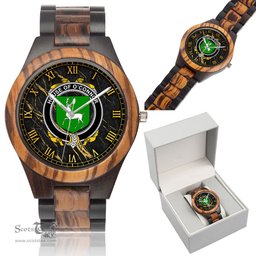 Irish House of O CONNOR Corcomroe Irish Family Crest Indian Ebony Wooden Watch Irish Wooden Watch