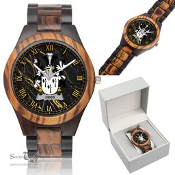 Irish Gibbs Irish Family Crest Indian Ebony Wooden Watch Irish Wooden Watch