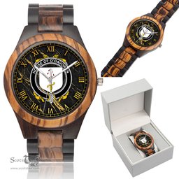 Irish House of O DAVOREN Irish Family Crest Indian Ebony Wooden Watch Irish Wooden Watch
