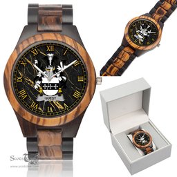 Irish Guest Irish Family Crest Indian Ebony Wooden Watch Irish Wooden Watch