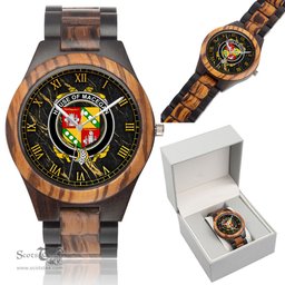 Irish House of MACEGAN Irish Family Crest Indian Ebony Wooden Watch Irish Wooden Watch