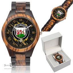 Irish House of MACDONLEVY Irish Family Crest Indian Ebony Wooden Watch Irish Wooden Watch