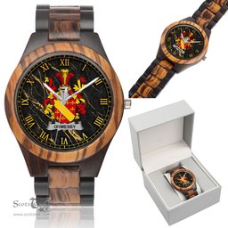 Irish Ormesby Irish Family Crest Indian Ebony Wooden Watch Irish Wooden Watch