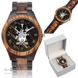 Irish Meares Irish Family Crest Indian Ebony Wooden Watch Irish Wooden Watch