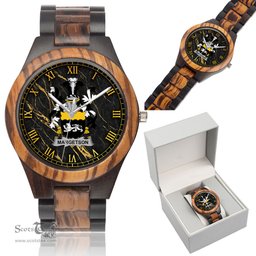 Irish Margetson Irish Family Crest Indian Ebony Wooden Watch Irish Wooden Watch