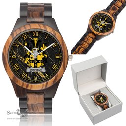 Irish Morrison Irish Family Crest Indian Ebony Wooden Watch Irish Wooden Watch