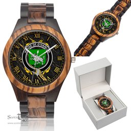 Irish House of O HANLON Irish Family Crest Indian Ebony Wooden Watch Irish Wooden Watch