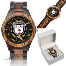 Irish House of O MULLAN Irish Family Crest Indian Ebony Wooden Watch Irish Wooden Watch