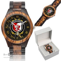 Irish House of SARSFIELD Irish Family Crest Indian Ebony Wooden Watch Irish Wooden Watch