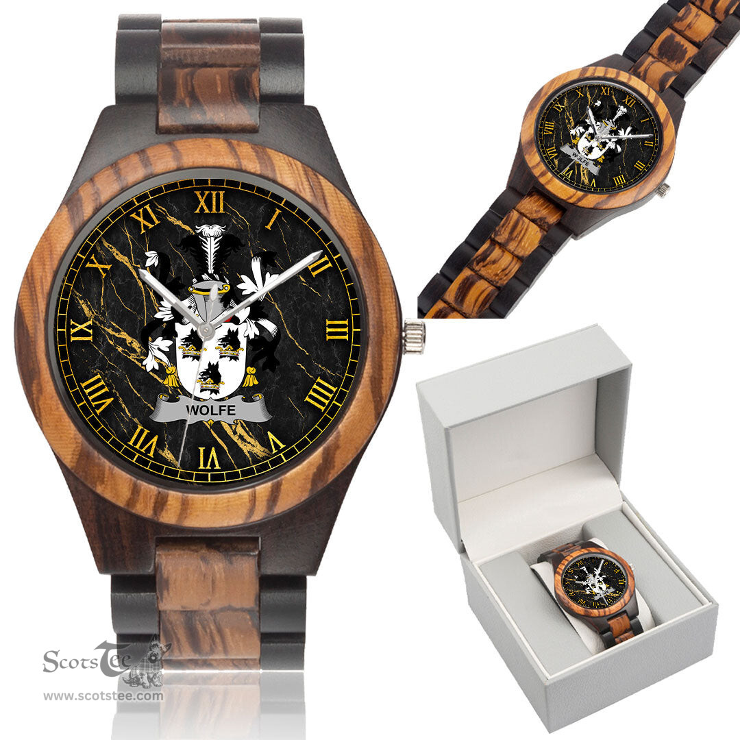 Irish Wolfe Irish Family Crest Indian Ebony Wooden Watch Irish Wooden Watch