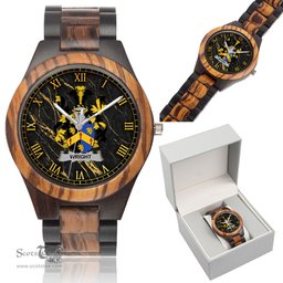 Irish Wright Irish Family Crest Indian Ebony Wooden Watch Irish Wooden Watch