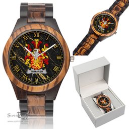 Irish Titmarsh Irish Family Crest Indian Ebony Wooden Watch Irish Wooden Watch