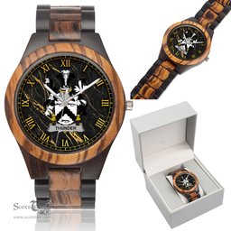 Irish Thunder Irish Family Crest Indian Ebony Wooden Watch Irish Wooden Watch