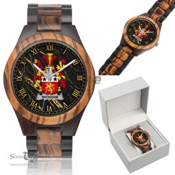 Irish Wickham Irish Family Crest Indian Ebony Wooden Watch Irish Wooden Watch