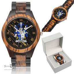 Irish Sheehy or McSheehy Irish Family Crest Indian Ebony Wooden Watch Irish Wooden Watch