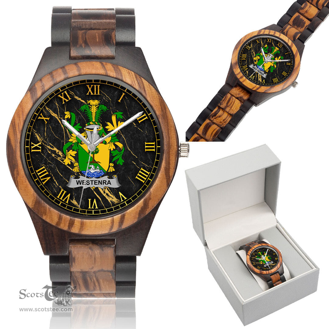 Irish Westenra Irish Family Crest Indian Ebony Wooden Watch Irish Wooden Watch