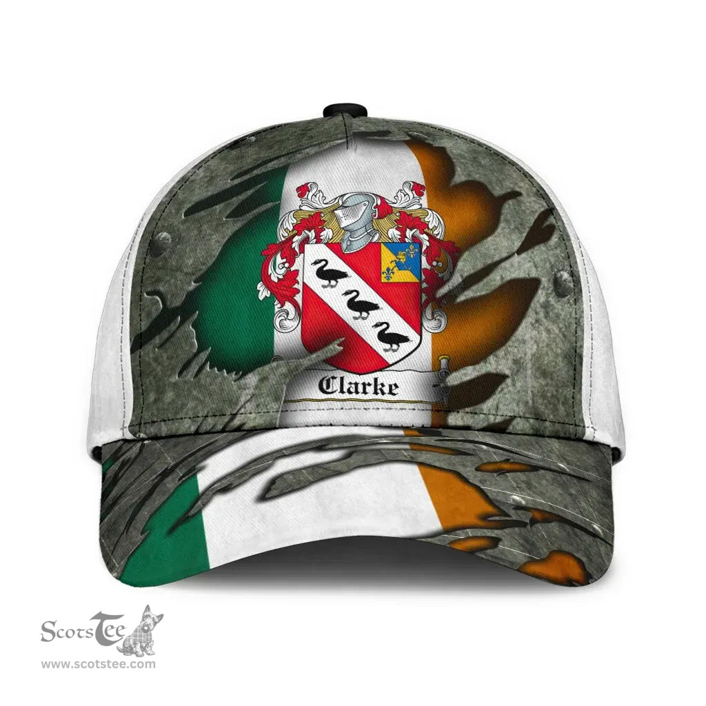 Irish Clarke Coat Of Arms Family Crest Ireland Cap Irish In Me Cap