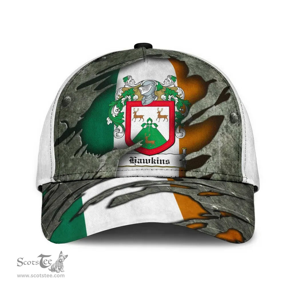 Irish Hawkins Coat Of Arms Wexfordarms Family Crest Ireland Cap Irish In Me Cap