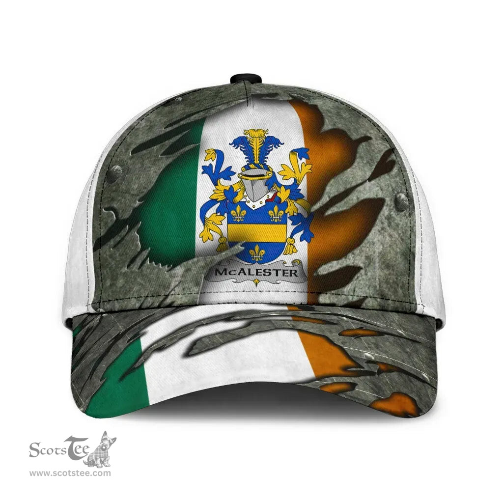 Irish Mcalester Coat Of Arms Family Crest Ireland Cap Irish In Me Cap