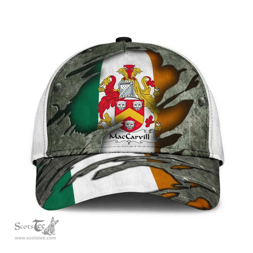 Irish Maccarvill Coat Of Arms Family Crest Ireland Cap Irish In Me Cap