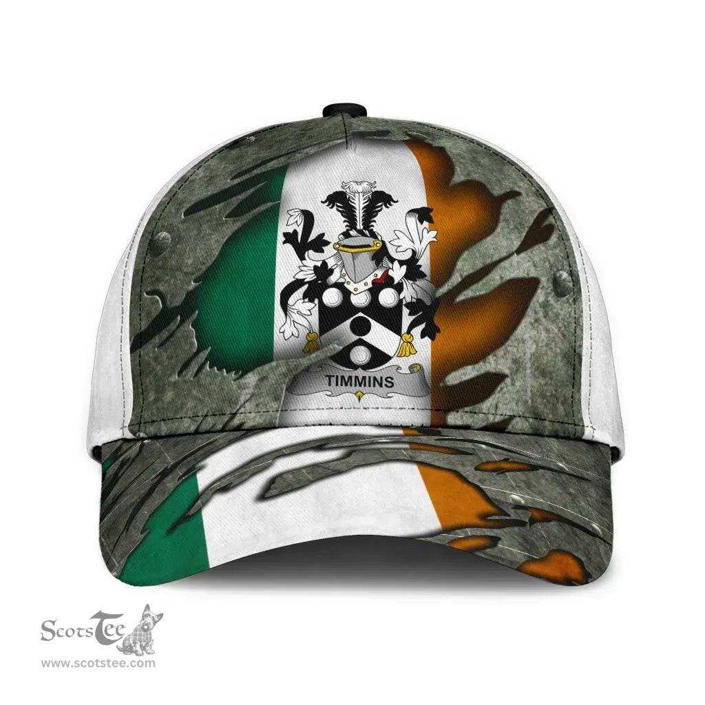 Irish Timmins Coat Of Arms Family Crest Ireland Cap Irish In Me Cap
