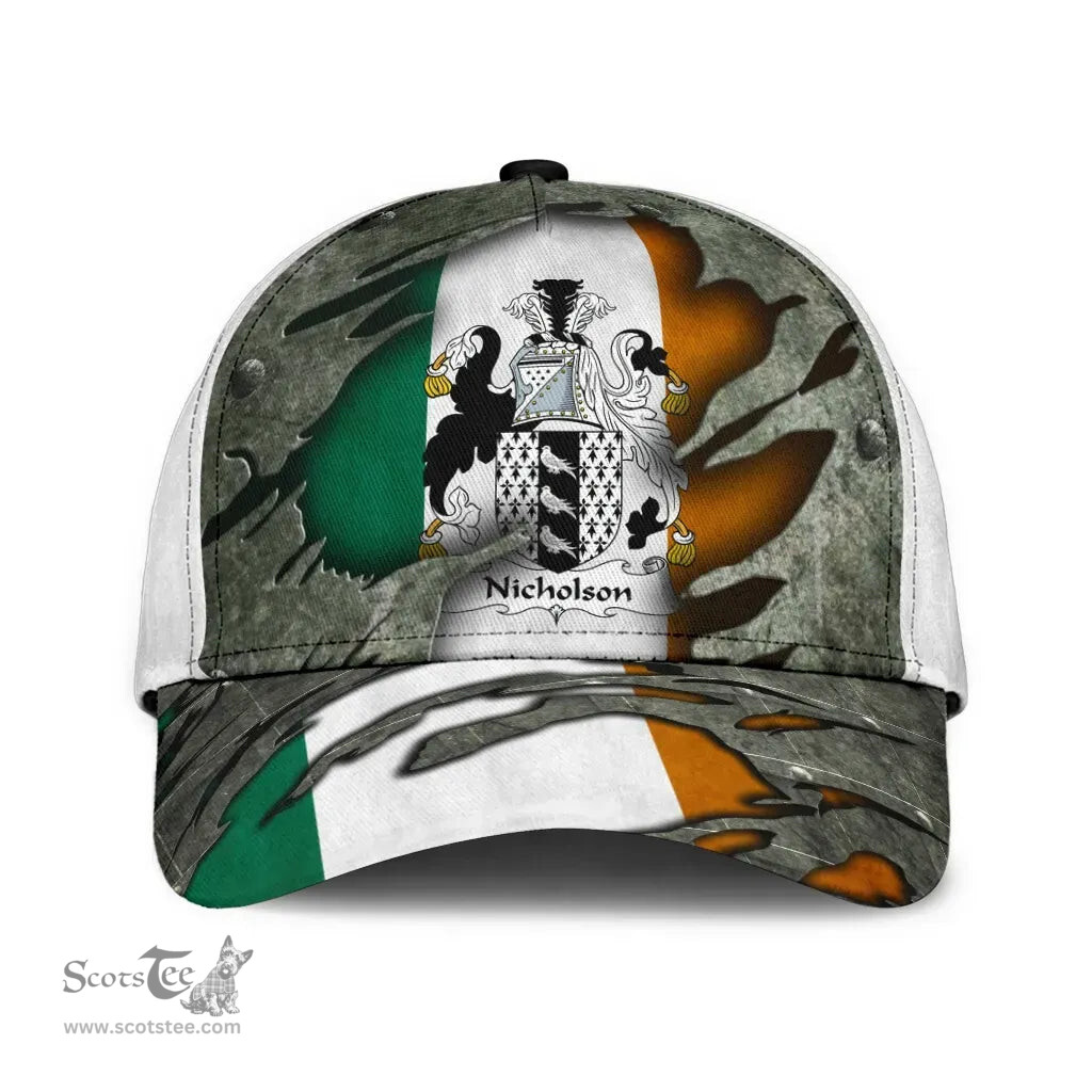 Irish Nicholson Coat Of Arms Family Crest Ireland Cap Irish In Me Cap