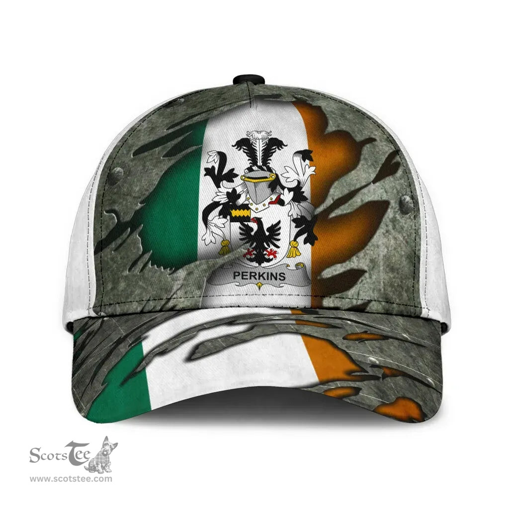 Irish Perkins Coat Of Arms Family Crest Ireland Cap Irish In Me Cap