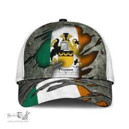 Irish Preston Coat Of Arms Family Crest Ireland Cap Irish In Me Cap