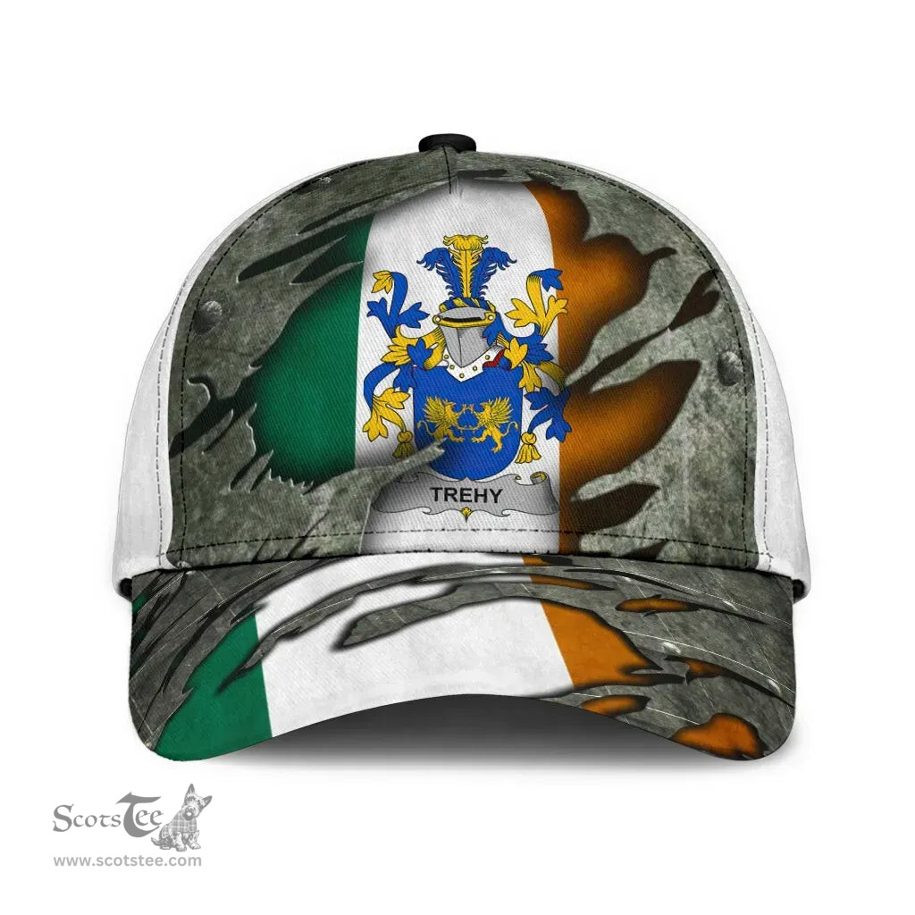 Irish Trehy Coat Of Arms Family Crest Ireland Cap Irish In Me Cap