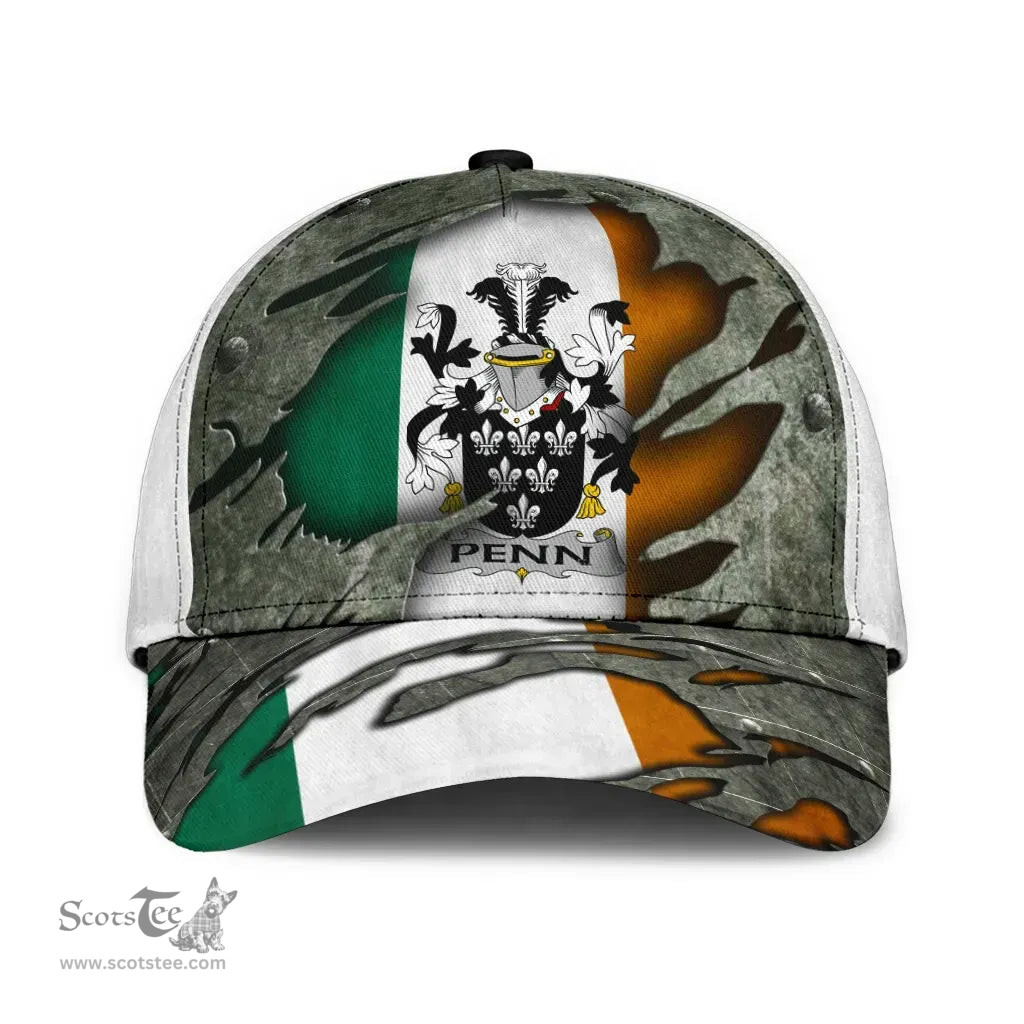 Irish Penn Coat Of Arms Family Crest Ireland Cap Irish In Me Cap