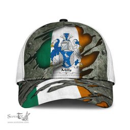 Irish Mills Coat Of Arms Family Crest Ireland Cap Irish In Me Cap