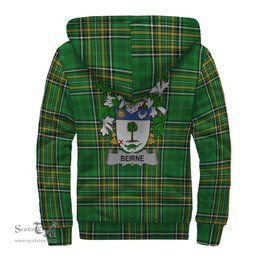 Beirne or O'Beirne Coat of Arms Family Crest Ireland Sherpa Hoodie Irish National Tartan Irish County Sherpa Hoodie