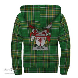 Bergin or O'Bergin Coat of Arms Family Crest Ireland Sherpa Hoodie Irish National Tartan Irish County Sherpa Hoodie
